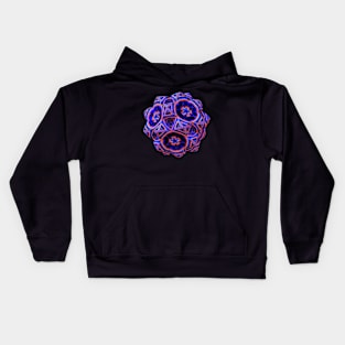 Vividly Colored Mandala with an Asymmetrical Center Kids Hoodie